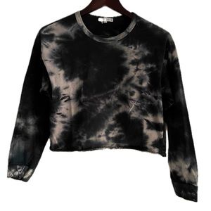 Sz.M- Tie Dye Long Sleeve Top- light Pink & Black